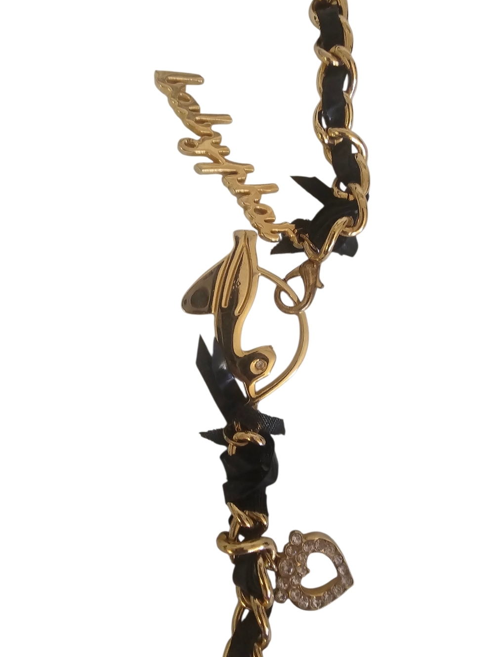 VINTAGE Baby Phat Y2K Gold Charm Chain Belt - McBling Aesthetic - Picture 9 of 13